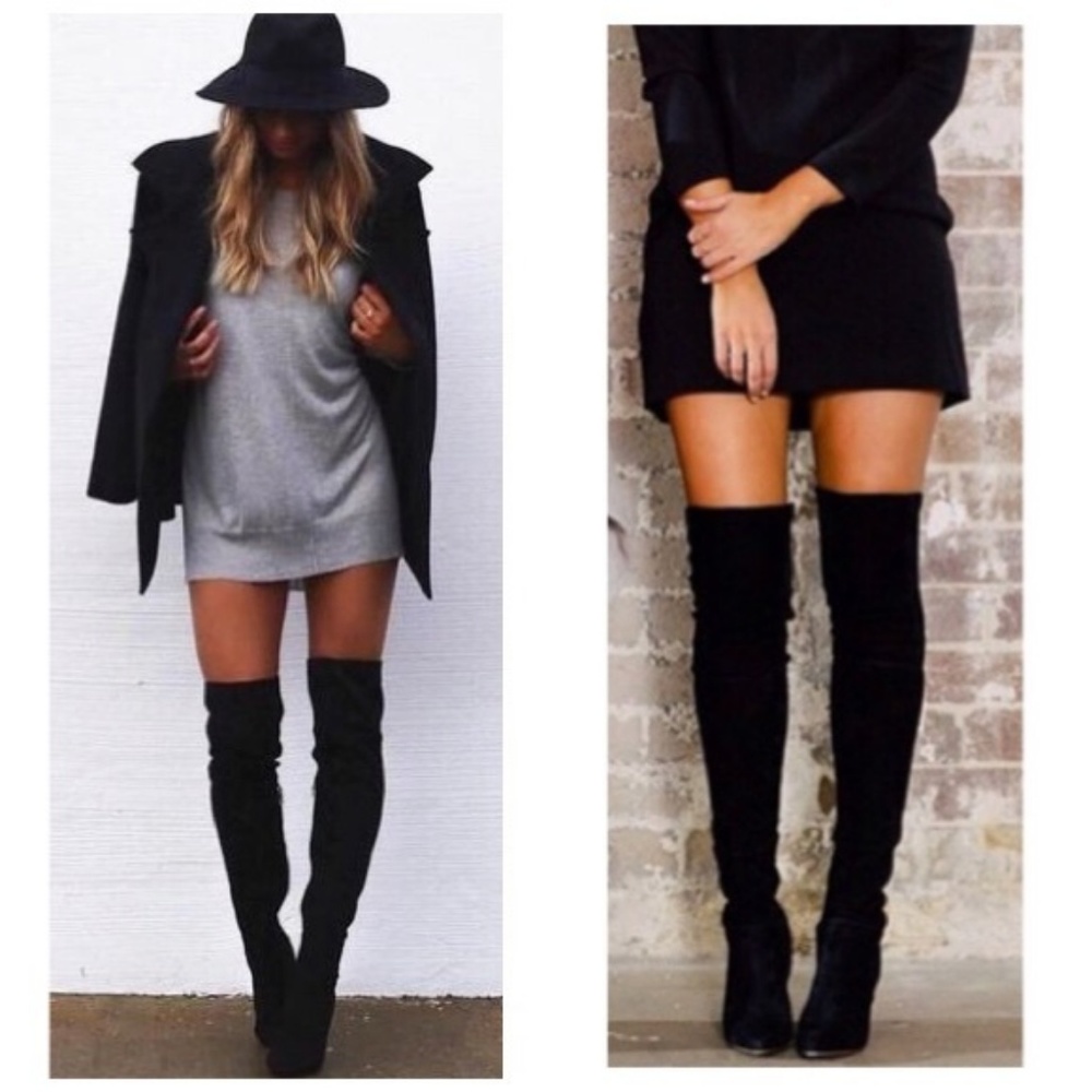 Over the knee / thigh high block heel boots